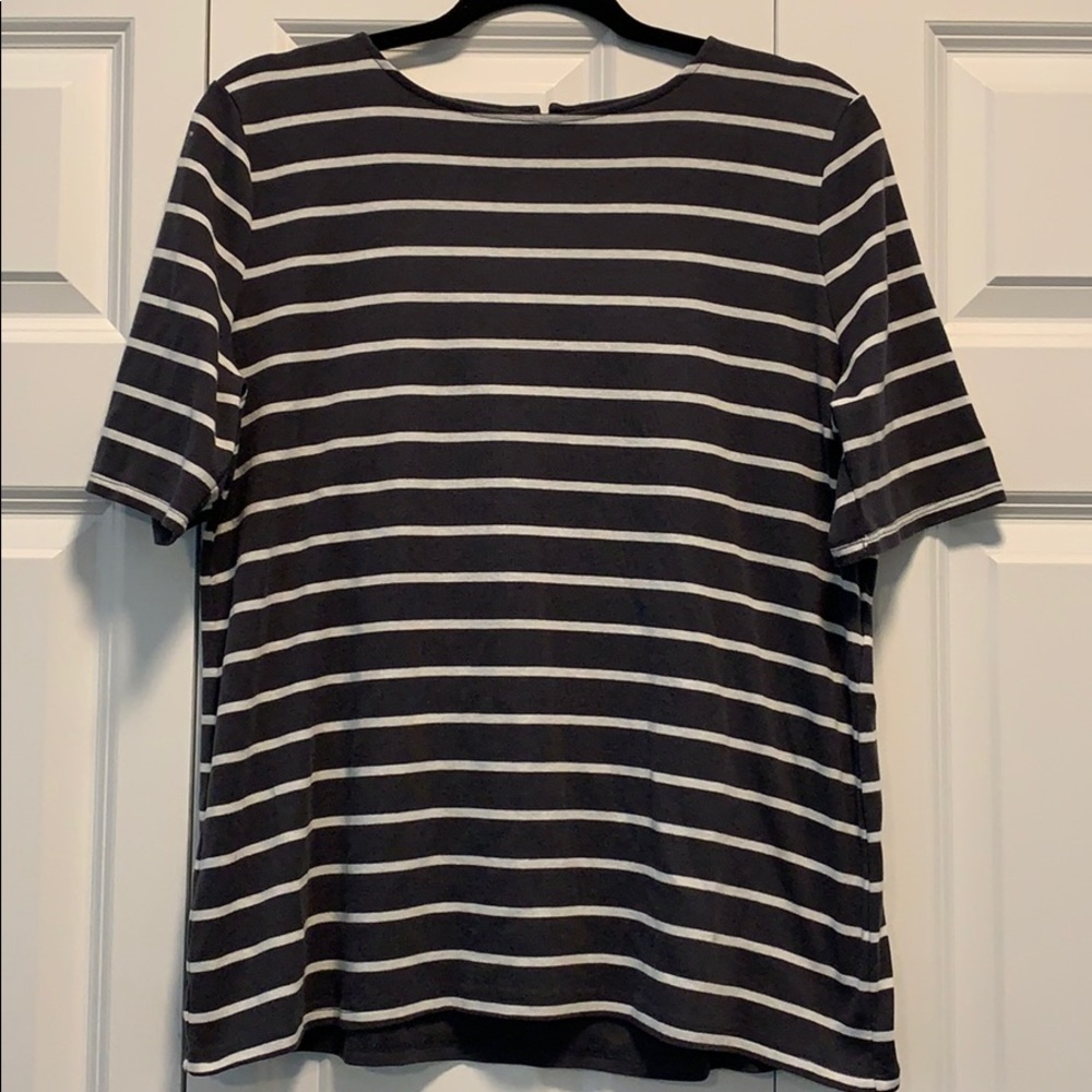 Open Back Striped LOFT Tee Size XL